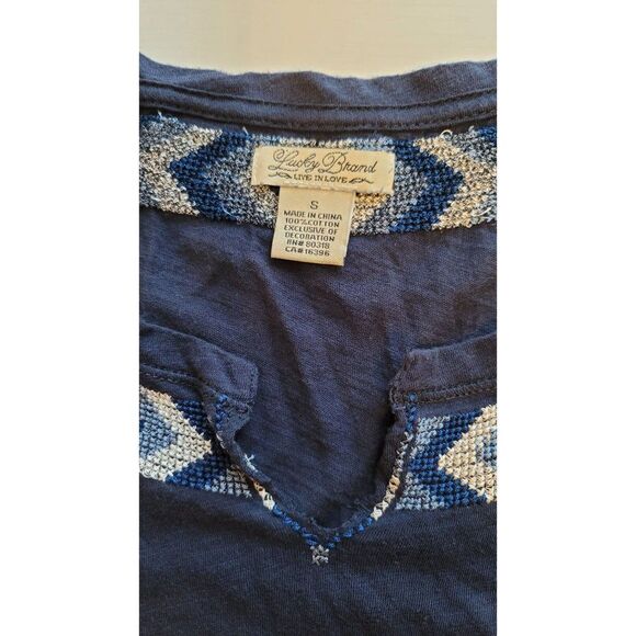 Lucky Brand 3/4 Sleeve Embroidered Women's Top - Picture 5 of 9